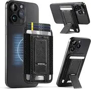 PENKX for MagSafe Wallet with Adjustable stand,5 Cards Holder,Strong Magnetic Luxury Leather,Slim Wallet for iPhone 16/15/14/13/12 Series, Not for 13/12 Mini (Black)