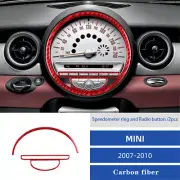 Red Carbon Fiber Center Speed Radio Control Trim Cover For MINI Cooper 2007-2011 (for: Mini)
