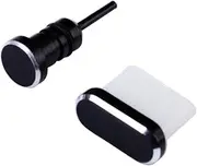ELAYARD 2pcs Dust Plug Earphone Jack Charge Port Compatible with USB Type C Devices Like Durable Design Easy to Install Black