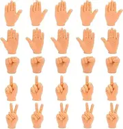 25PCS Finger Puppets Mini Finger Hands Tiny Hands Miniature Finger Puppets Rock-Paper-Scissors Yeah Middle Finger Fist Left & Right Hands Tiktok Toys for Party and Game