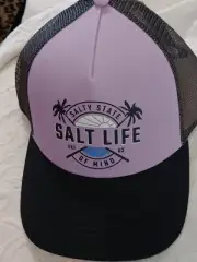 SALT LIFE "SALTY STATE OF MIND" MEN'S LILAC GRAY MESH BALL CAP HAT OSFM $25 NWT