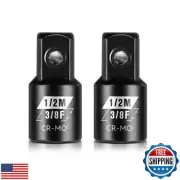 BLACKROBOT 2 Piece 3/8”F To 1/2”M Impact Socket Adapter Set,SAE Drive Cr-Mo S