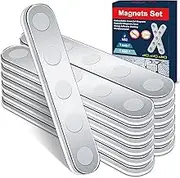 BKSAI N52 Strong Rare Earth Neodymium Magnets, Heavy Duty Bar Magnets with Double-Sided Adhesive,Perfect for Garage, Kitchen, Science, Fridge, Craft,12pcs