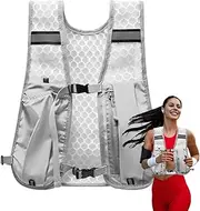 Running Vest, Reflective Hydration Phone Holder Chest Pack, Lightweight Running Fanny Bag, Breathable Adjustable Fit, 500 ml Water Bottle Storage Pocket, Ideal for Adults, 36 x 30 x 3 cm