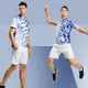 MIT品牌【JNICE久奈司】藍鑽羽球競技衫(男) 比賽服排汗衫 柔軟吸濕排汗透氣 幾何圖形羽球服飾 決勝的揮拍競技賽服