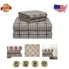 King Size 180 GSM Flannel Sheet Set - Extra Soft & Deep Pocket Luxury Bedding