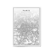 Paris France Minimal Map Travel Wall Art