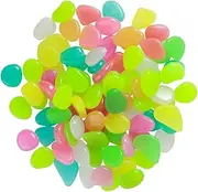 LIFKOME Aquarium Decor 100pcs Glow in The Dark Pebble Stones Cobblestone Substrate