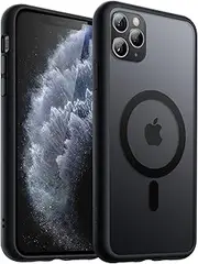 JETech Magnetic Case for iPhone 11 Pro 5.8-Inch Compatible with MagSafe, Translucent Matte Back Slim Shockproof Phone Cover (Black)