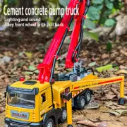 1:32 Concrete Pump Truck Toy Diecast Meatl Vehicle Model Pull Back Sound & Light