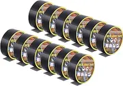 uxcell 12 Pcs 2" x15' Butyl Joist Tape for Decking Self-Adhesive Flashing Tape, Black