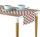Green & Red Christmas Balls Table Runners - 12"x72" or 14"x108"