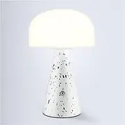 Levigo Cute Mushroom Table Lamp with Touch Switch, Natural Style Portable Cordless LED Dimmable Soft Light Lamp (Black)