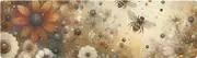 Boho Floral and Bee Trivet Table Runner for Hot Dishes, 40 Inches Long Trivets Heat Resistant