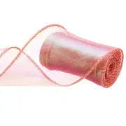 2.4 Inch 3 Yard Sheer Organza Ribbon Shimmer Chiffon Tulle Ribbons Red