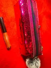 Bh Cosmetics Set Of 2 Makeup Sequin Bag And New Nude Liquid Lipstick, Bundle