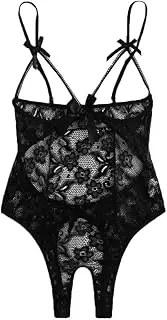[Generic] Japanese Panties and Bra Crotch Backless Bodysuit Lingerie Jumpsuit Hollow Lace Bow Women Teddy Open and Lingerie for Women