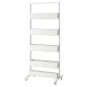 MITTZON frame w castors/container/cable box, white, 85x205 cm