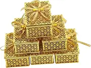 GARIOUANS 6pcs Small Favor Boxes Crown Style Candy Containers for Weddings present Boxes for Candies Cookies and Chocolates for Party Decorations and