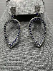 Earrings New Bella Luce Blue Spinel & White Diamond Simulant 925 Sterling Silver