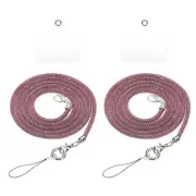 2 Pcs Replacement Purse Straps, Crystal Bag Handle Sparkly Replacement, Pink