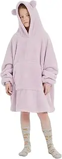[Zhiweikm] Wearable Blanket Hoodie, Warm and Cozy Giant Blanket Sweatshirt with Sleeves, Sherpa Winter Sweatshirt TV Blanket