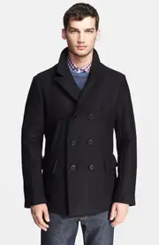 Billy Reid Bond Wool Blend Peacoat