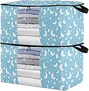 sanluoli 90L 2 Pack Under Bed Organizer with Reinforced Handles, clear window Closet Home Organizers And Storage