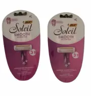 2x Bic Soleil Smooth Scented Women's Disposable Razors Lavender Scented Handles