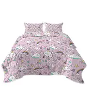 Rainbow Whales and Clouds Coverlet