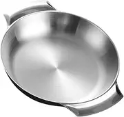 Zerodeko Stainless Steel Double Handle Paella Pan Korean Style Cooking Pot for Home Cooking Easy to Clean for Hot Pot Outdoor Cookware