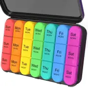 Pill Organizer 3 Times a Day, Daily Pill Box 7 Day, Weekly Cases Medicine Org...