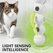 Caterpillar Smart Cat Toy - Interactive Caterpillar Cat Toy for Indoor Cats, Realistic Wiggle Motion,Moving Bug Toy for Cats White
