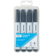 J.Burrows Whiteboard Markers Chisel Black 4 Pack