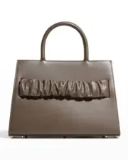 Neiman Marcus Elleme Chouchou Ruched Leather Top-Handle Bag NEW with Tag