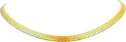 [FindChic] Stainless Steel 18K Gold/Rose Gold Plated Choker Necklace Thick Flat Herringbone Chains for Women Snake Link Chain Necklaces 12.5inch-18.5inch Adjustable, with Jewelry Box
