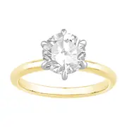 Bevilles 2.00ct Laboratory Grown Diamond Six Claw Solitaire Ring in 18kt Yellow Gold and 18kt White