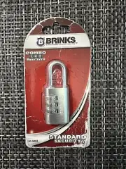 BRINKS 3-Dial 26mm Resettable Combination Keyless Security Padlock-Damaged Pkg