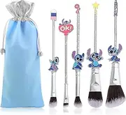 Stich Make Up Brush Set Collection, Stich Gifts for Girls Women - 5pcs Blue