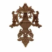 Unpainted Wood Carved Decal Corner Applique Home Furniture Wall Cabinet Door 1Pc