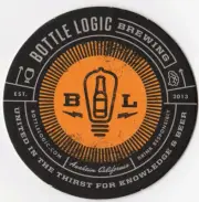 Bottle Logic Brewing Beer Coaster Anaheim CA