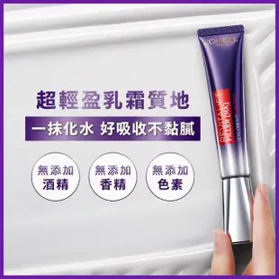 【LOREAL Paris 巴黎萊雅】全新升級玻尿酸眼霜級撫紋精華霜Pro版30ml#紫熨斗(3入組 #楊謹華代言)