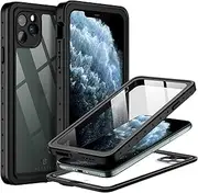 Auzzie Mart Waterproof Case for iPhone 11 Pro,Built-in Screen Protector [16FT Military Dropproof][IP68 Underwater][Dropproof] Full Body Shockproof Protective Phone Case for Women Men,Black