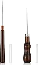 2 Pcs Awl Tool, Scratch Awl Punch Tool with Wooden Handle Stitching Sewing Bradawl Gourd Shape Pin Punching for Leather Punch Hole Craft Repair Shoes Sewing Crochet DIY Handmade Stitch