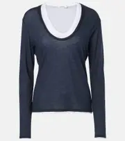 [Dorothee Schumacher] Dorothee Schumacher Layer Love layered jersey T-shirt AU 12 blue
