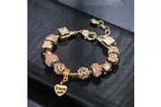 Pandora Inspired Full Set Beaded Charm Bracelet - Champagne