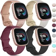 [10 Pack] Soft Silicone Wristbands Compatible with Fitbit Charge 4 Bands, Sports Replacement Straps for Fitbit Charge 4 / Fitbit Charge 3 / Charge 3 SE Women Men