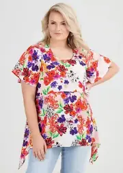 ts Taking Shape Top Size 16 Natural Botanical style NWT