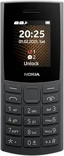 Nokia 105 4G 2nd Edition (2024) (1.77 Inch Display, Removable 1450 mAh Battery, 128 MB Memory Expandable, Bluetooth 5.0, USB Type-C, 3.5 mm Jack Socket, Dual SIM, IP54, FM Radio) Charcoal