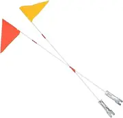 NAMOARLY 2pcs Bike Flags with Pole for Boys and Girls's Bicycle Solid Fiberglass Safety Flags with Mounting Bracket for Bicycle Wheelchair Yellow Reflective Flags Set